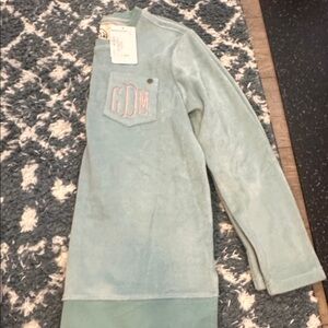 Light Blue Long Sleeve Sweatshirt with Monogram